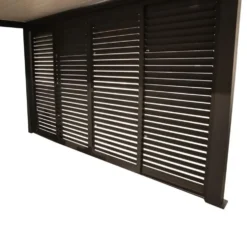 Claustra coulissant pour pergola autoportée coloris gris en aluminium - 4 m