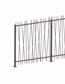 Clôture grille en acier aspect rouillé avec barreaudage roseau Vitis in Situ - 120 x 100 cm