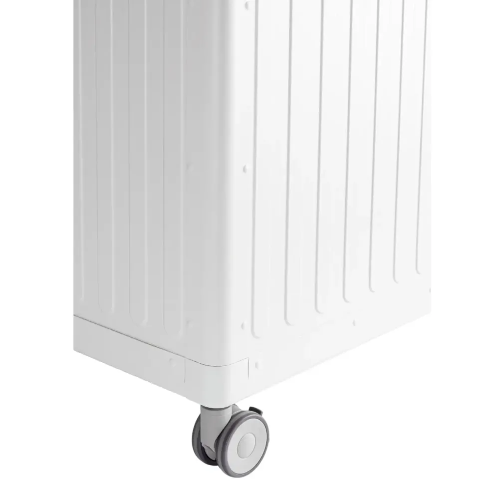Coffre de rangement blanc en aluminium et acier Bizzotto Ocean grand modèle - 182 x 89 x 70 cm