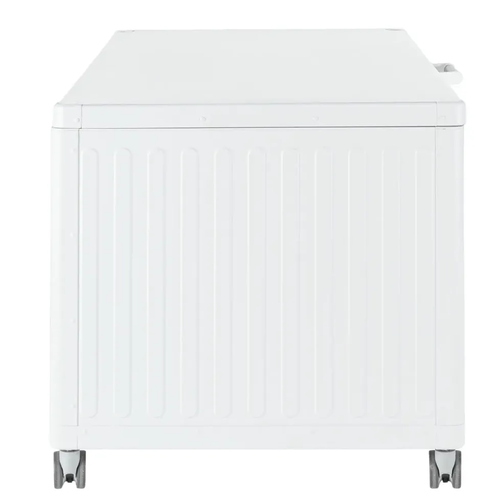 Coffre de rangement blanc en aluminium et acier Bizzotto Ocean grand modèle - 182 x 89 x 70 cm