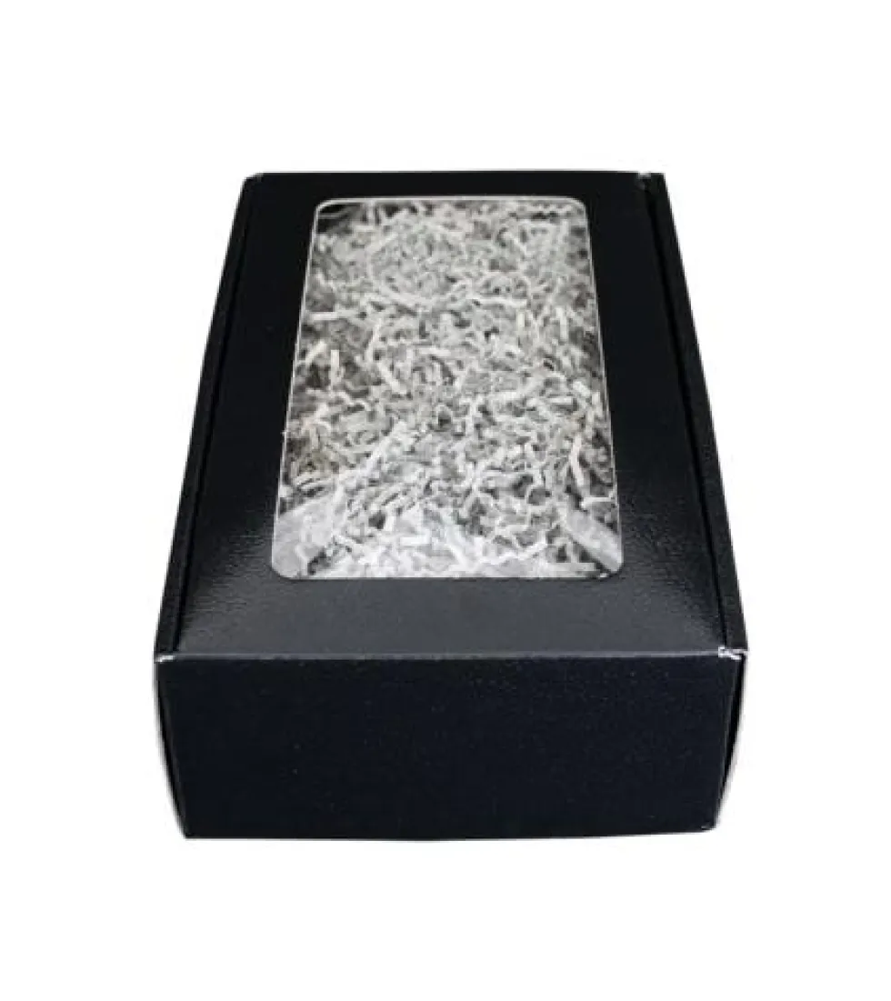 Coffret Berne en carton aspect croco noir Cav Service - 18 x 9 x 34 cm