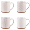 Coffret de 4 mugs Jaspe coloris beige en grès - Ø 8 cm