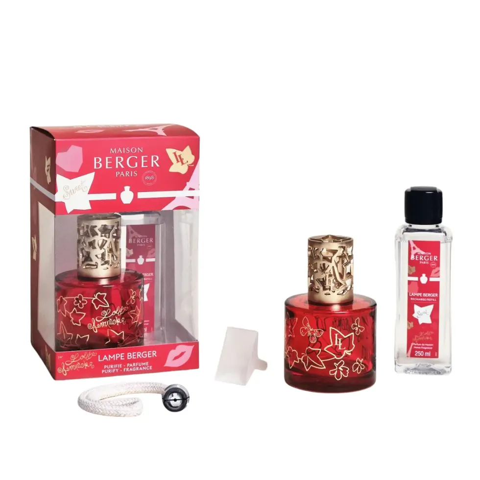 Coffret lampe Berger Lolita Lempicka Sweet en verre laqué rouge - 250 ml