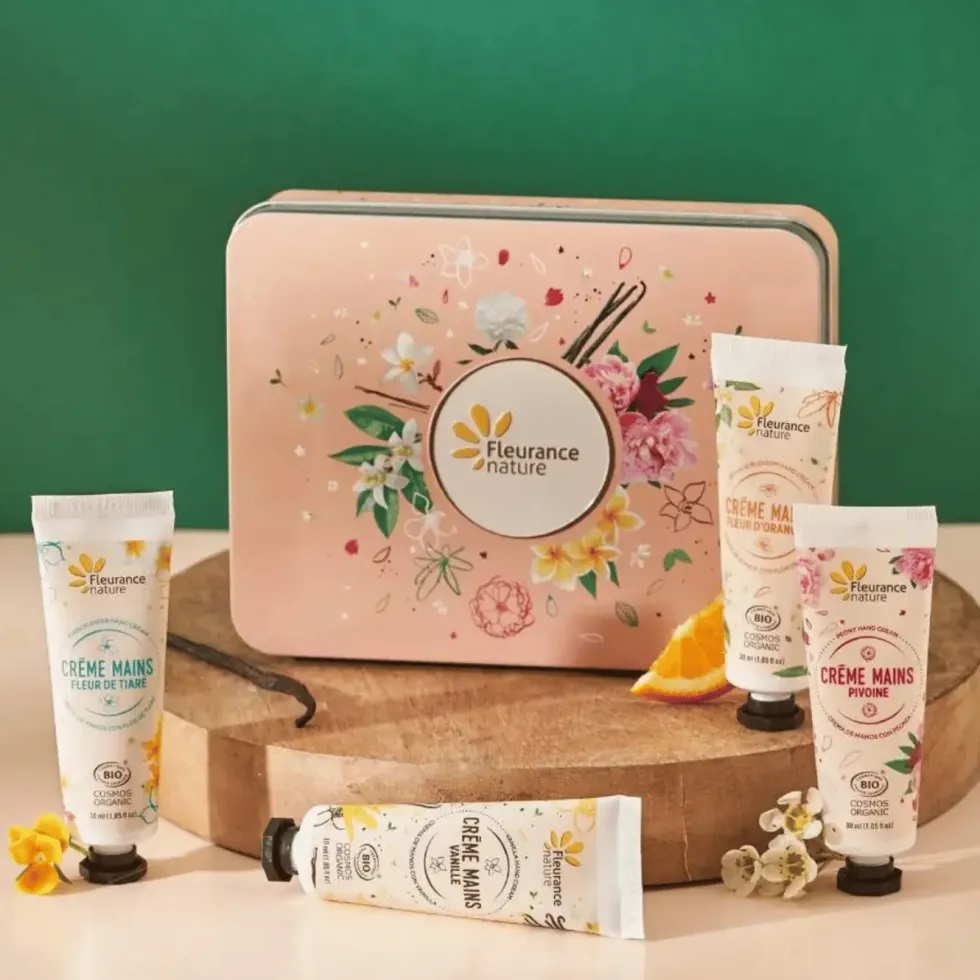 Coffret mains pêche évasion florale bio Cosmos Organic Fleurance nature - 120 ml