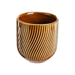 Coffret théière 0,9 L et 4 gobelets en grès marron Mao - les 5 pièces