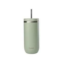 Cold cup isotherme en inox coloris vert tilleul avec anse Qwetch Matt - 600 ml