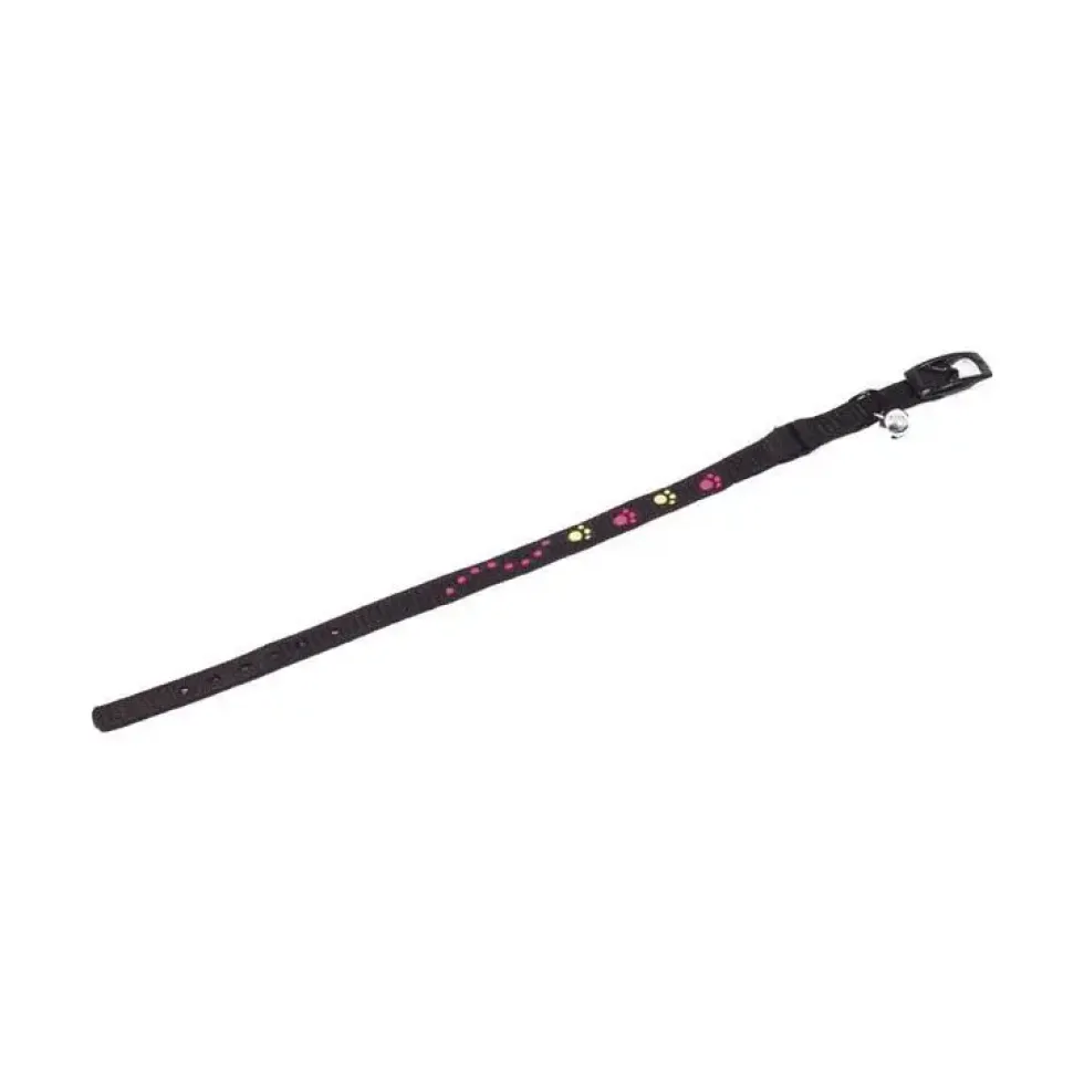 Collier chat motif pattes 10 mm Martin Sellier noir - 35 cm