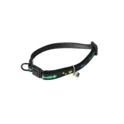 Collier chat noir à motif et grelot 10 mm Martin Sellier - 25/35 cm