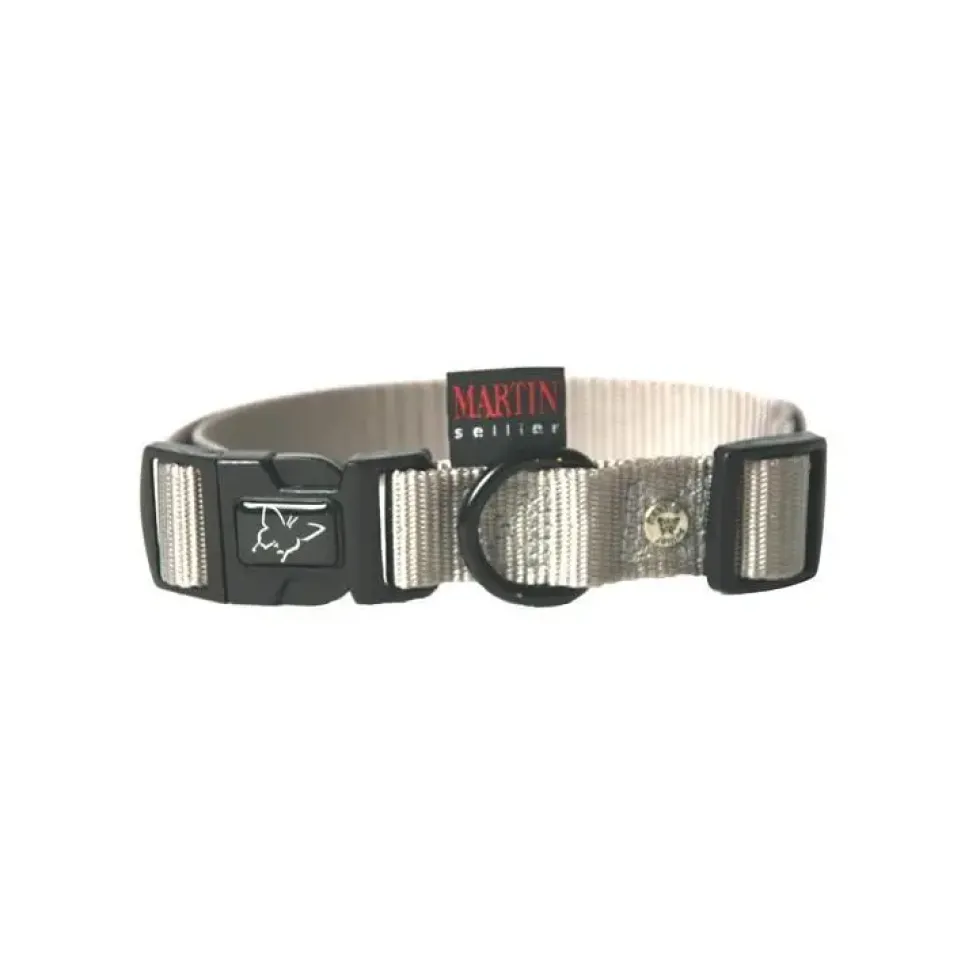 Collier chien réglable 22mm / 45-65cm gris