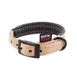 Collier droit Confort pour chien coloris beige - 2,5x65 cm