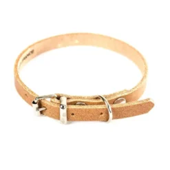 Collier en cuir naturel pour chien 2,6x56 cm