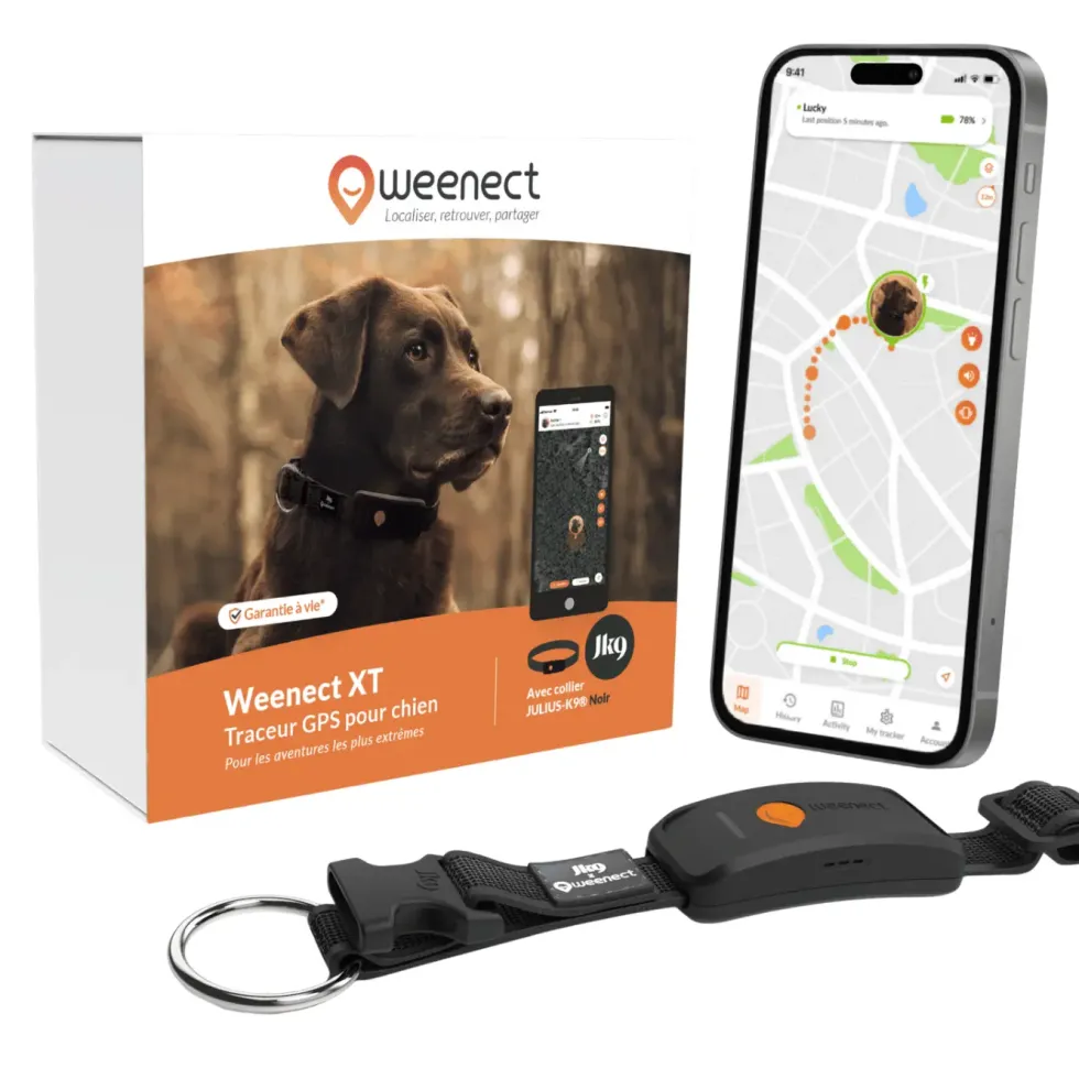 Collier GPS pour chien coloris noir Weenect XT