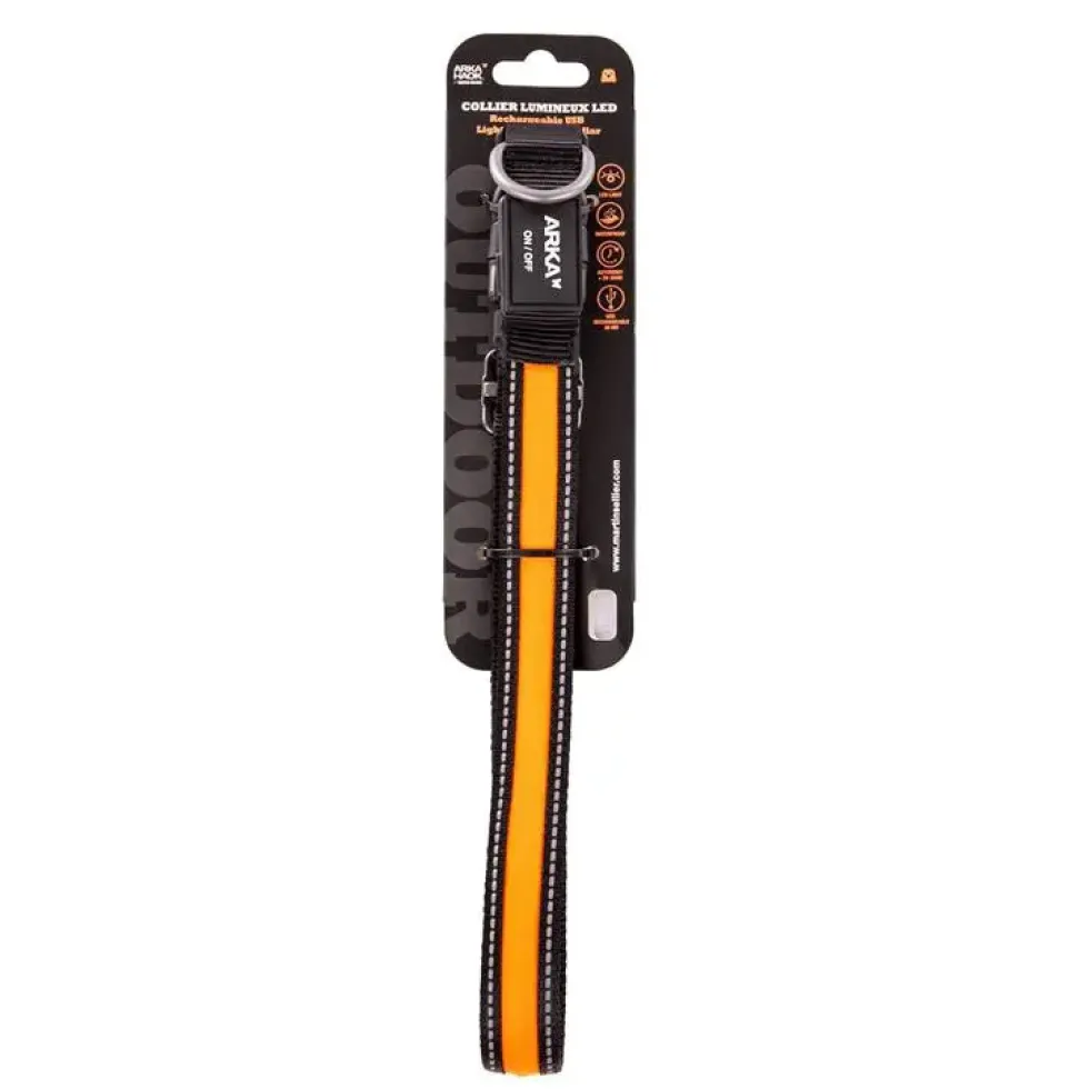 Collier lumineux orange 2,5x45/63 cm