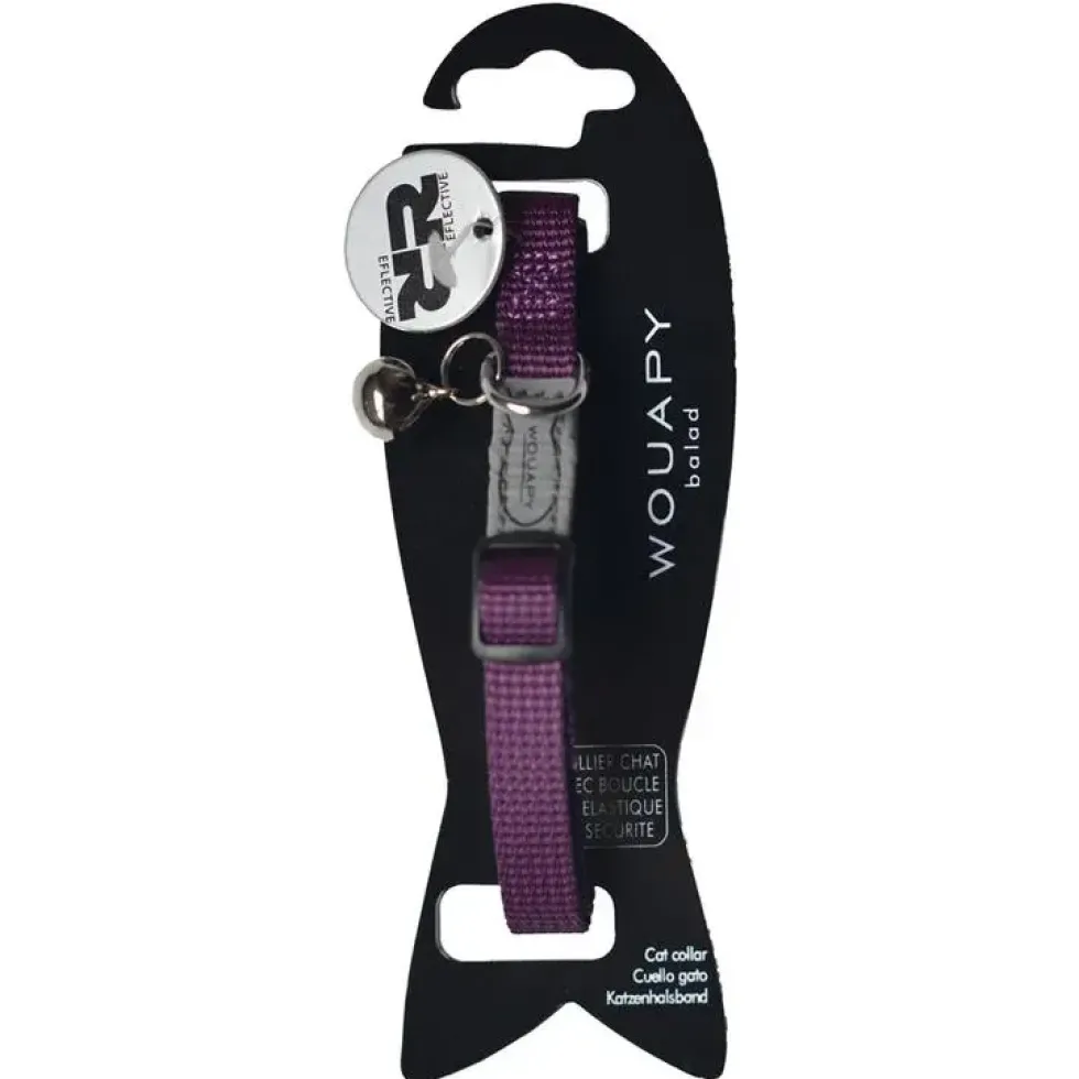 Collier pour chat en nylon coloris violet Wouapy Basic Line - Taille unique