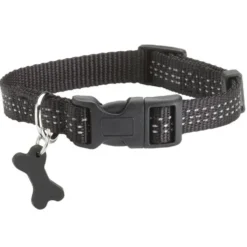 Collier pour chien coloris noir en nylon tressé Bobby Safe – Taille M