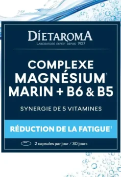 Complément alimentaire complexe magnésium marin + B6 et B5 réduction de la fatigue Dietaroma - 60 capsules
