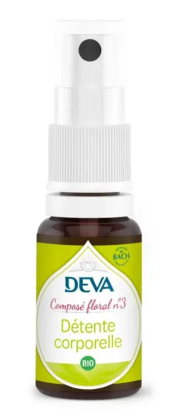 Complément alimentaire composé floral détente corporelle bio Deva - spray 15 ml
