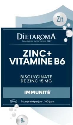 Complément alimentaire zinc vitamine B6 immunité Dietaroma - 60 comprimés