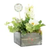 Composition florale Automne Hiver pot bois - 14 x 14 cm