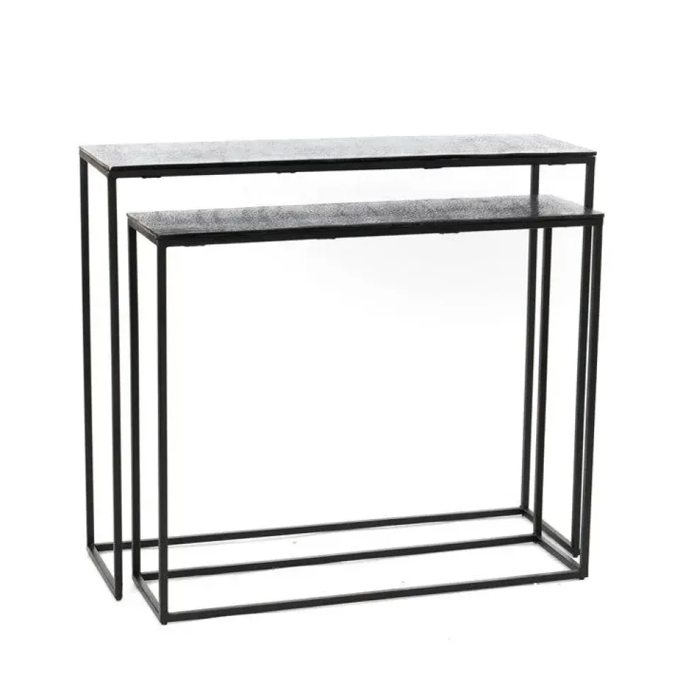Console en aluminium noir irisé Taille 1 - 90 x 25 x 75 cm