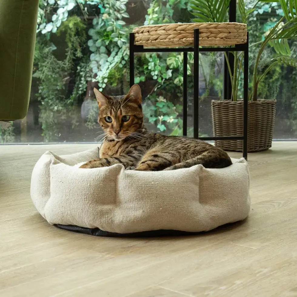 Corbeille pour chat en tissu vert Scruffs Eco Eden - 45 cm