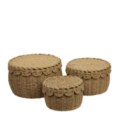 Corbeille ronde en corde de papier - Ø 38 x H 23 cm