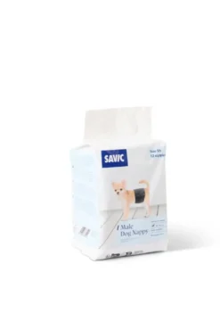 Couche pour chien coloris noir Savic Male Dog Nappy - Taille XS x 12