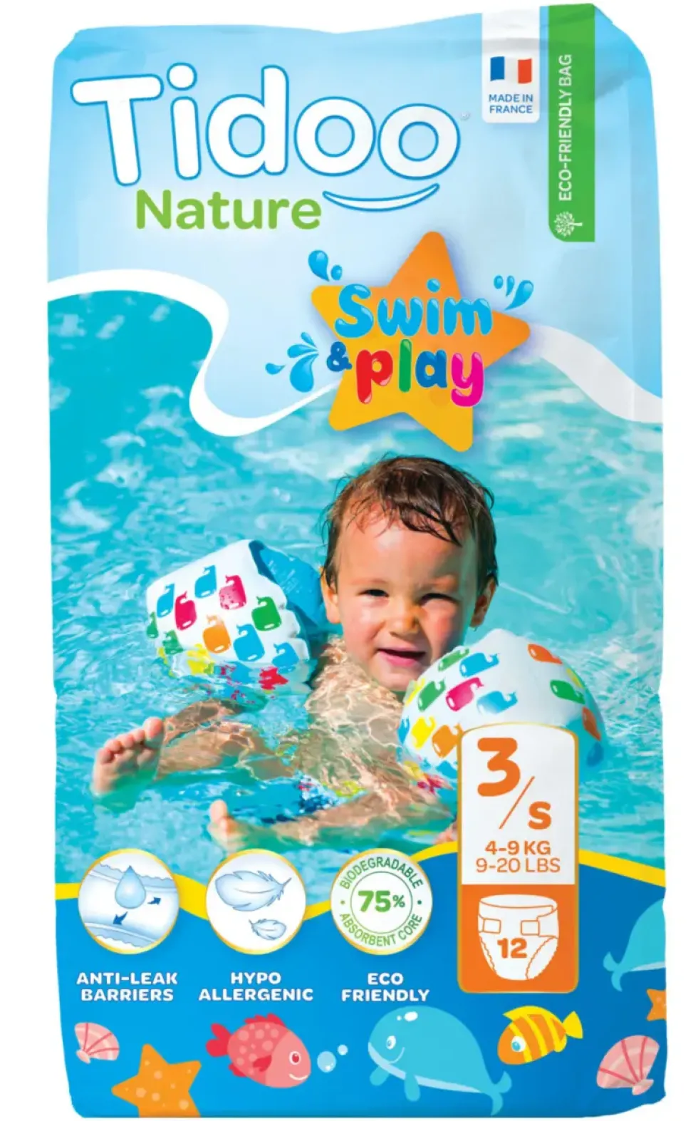Couches de bain Swim & play 4/9 kg Taille 3 Tidoo - x 12