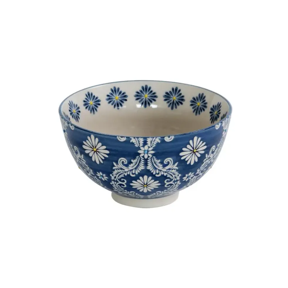 Coupelles en grès bleu peintes à la main Coffret Almada - 4 x Ø 11 cm