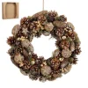 Couronne sapin et pommes de pin dorée Brant - Ø 45 x H 9 cm