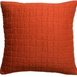 Coussin carré en coton coloris rooibos Swami - 45 x 45 cm