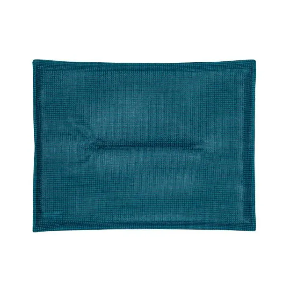 Coussin carré en toile technique d’extérieur et mousse coloris bleu Acapulco Fermob Bistro - 28 x 28 cm