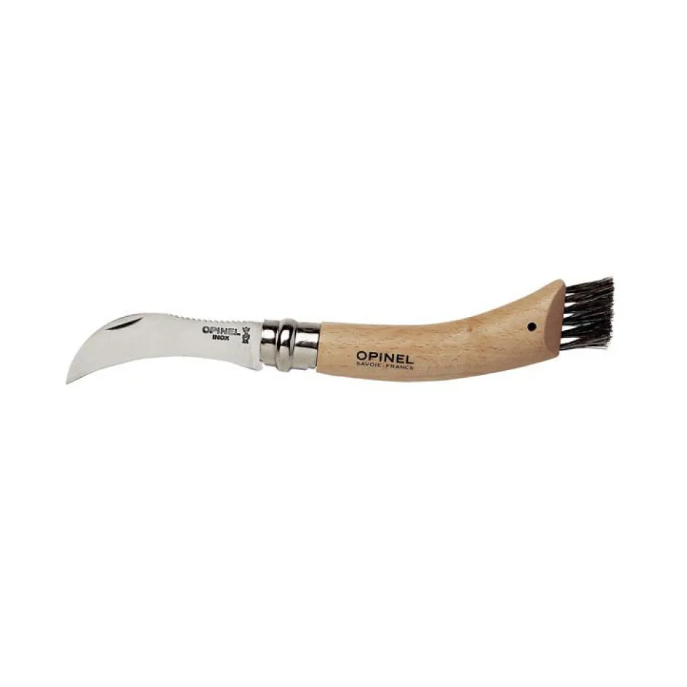 Couteau à champignon avec brosse coloris naturel n°8 Opinel
