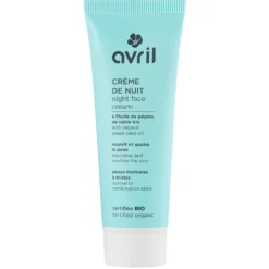 Crème de nuit à l'huile de pépin de raisin peaux normales et mixtes Bio Avril - 50 ml