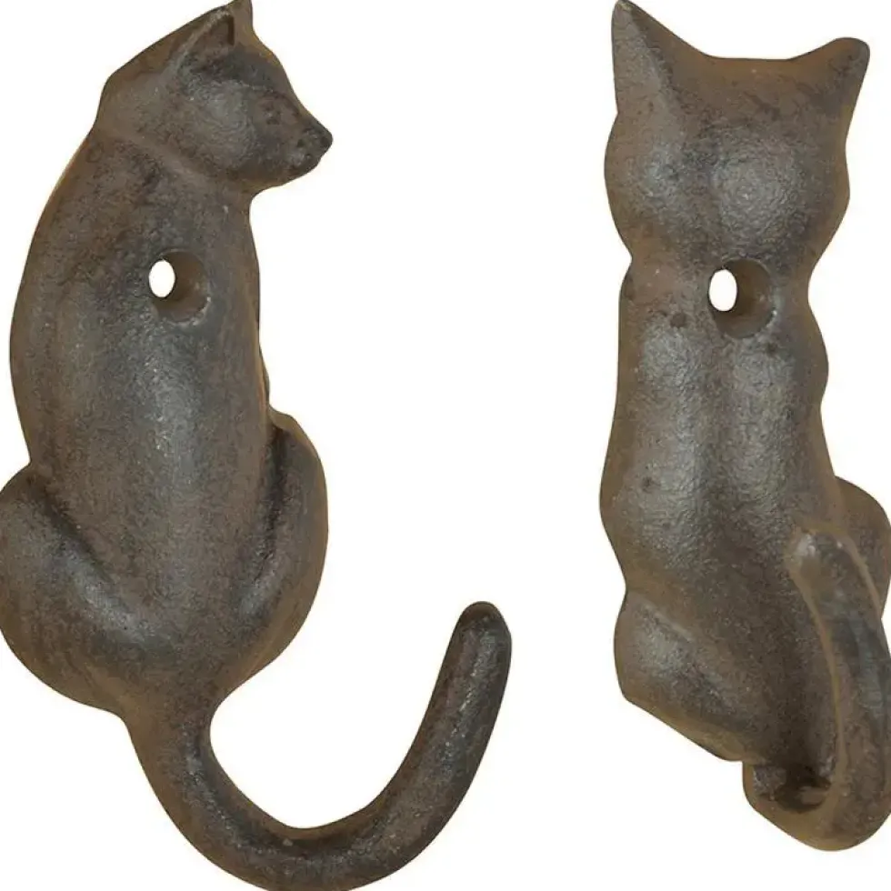 Crochet forme queue de chat marron 5,2x3x10,4 cm