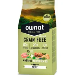 Croquette pour chat adulte Grain Free Prime au poulet et dinde Ownat - 3 kg