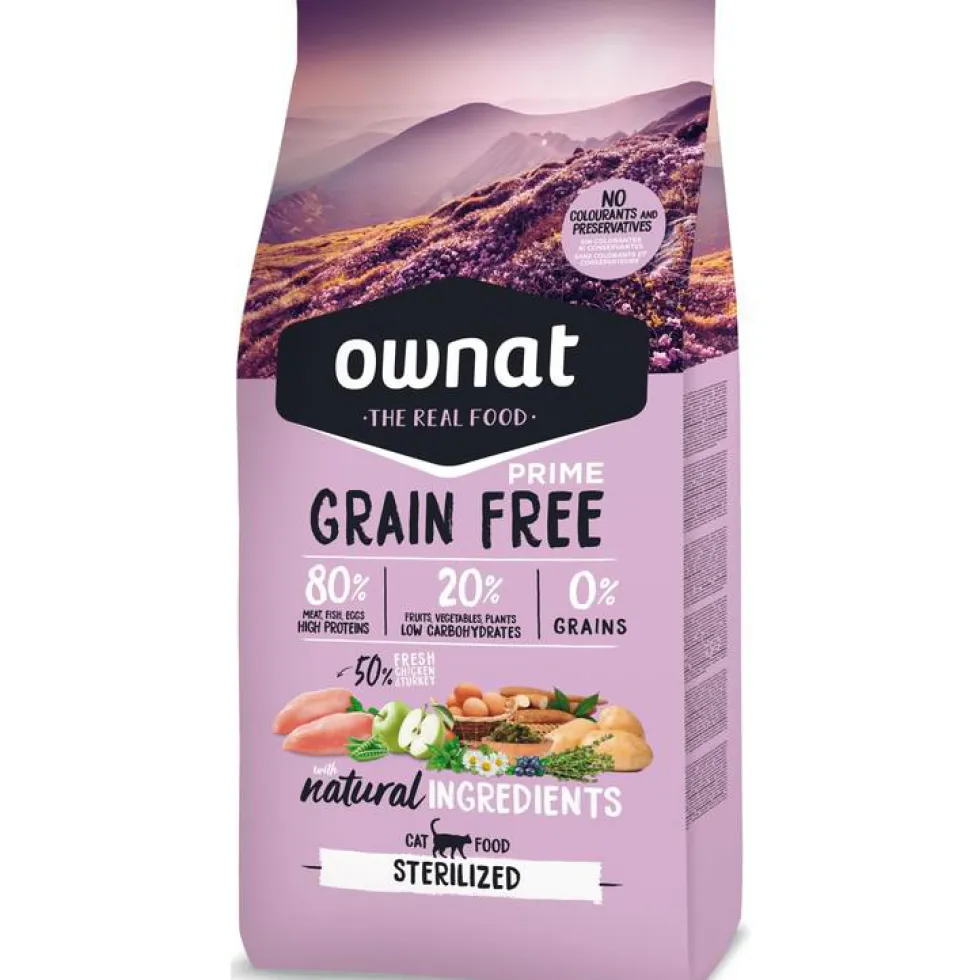 Croquette pour chat adulte stérilisé sans céréales Ownat - 3 kg
