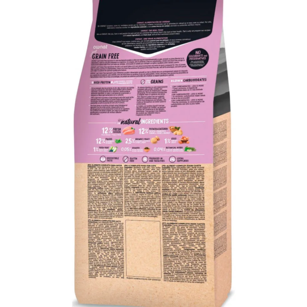 Croquette pour chat adulte stérilisé Grain Free Jus Ownat - 8 kg