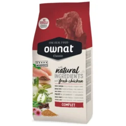Croquette pour chien adulte complet au poulet Ownat - 4 kg