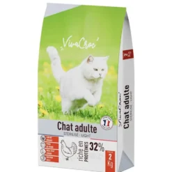 Croquettes light pour chat adulte stérilisé au poulet VivaCroc – 2 kg