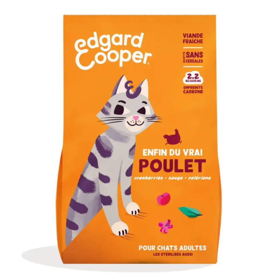 Croquettes pour chat adulte au poulet sans céréales Edgard & Cooper - 2 kg