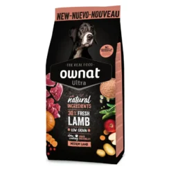 Croquettes pour chien medium à l'agneau Ownat Ultra - 12 kg