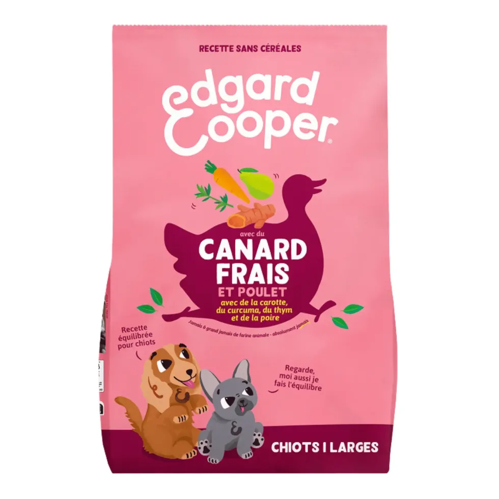 Croquettes pour chiot au canard et au poulet sans céréales Edgard & Cooper - 7 kg