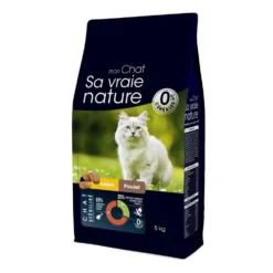 Croquettes sans céréales pour chat stérilisé au lapin et au poulet Sa Vraie Nature - 5 kg