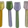 6 cuillères à glace en verre multicolore - 9,5 x 2,5 cm
