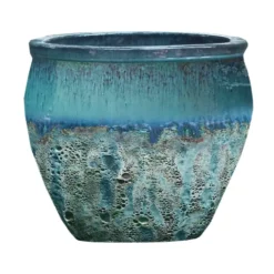 Cuvier en grès émaillé old amande Decolines Leon - Ø 50 x H 49 cm