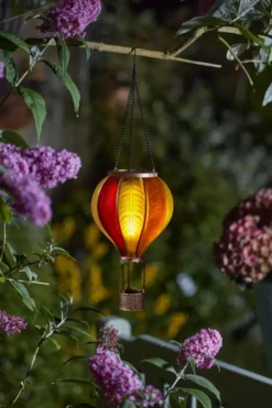 Décoration extérieure à suspendre ballon CoolFlame effet blanc chaud - 45 x 14 x 15 cm