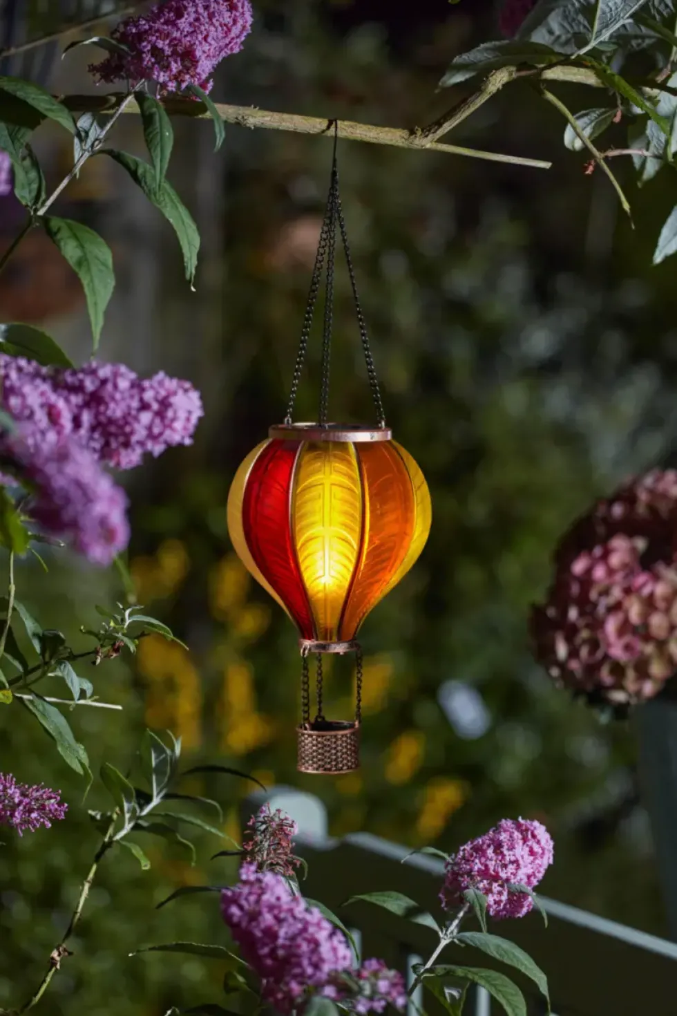 Décoration extérieure à suspendre ballon CoolFlame effet blanc chaud - 45 x 14 x 15 cm