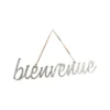 Décoration à suspendre Bienvenue en aluminium argent - 39 x 10 cm