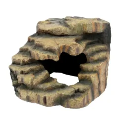 Décor pour terrarium en synthétique coloris beige Aquavie Caverne Roche Cubic - 20 x 20 x 16 cm